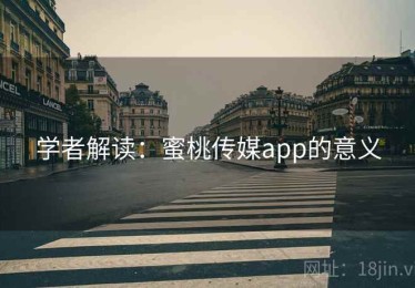 学者解读:蜜桃传媒app的意义 学者解读:蜜桃传媒app的意义