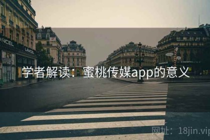 学者解读：蜜桃传媒app的意义