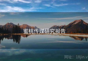 蜜桃传媒研究报告 蜜桃传媒研究报告